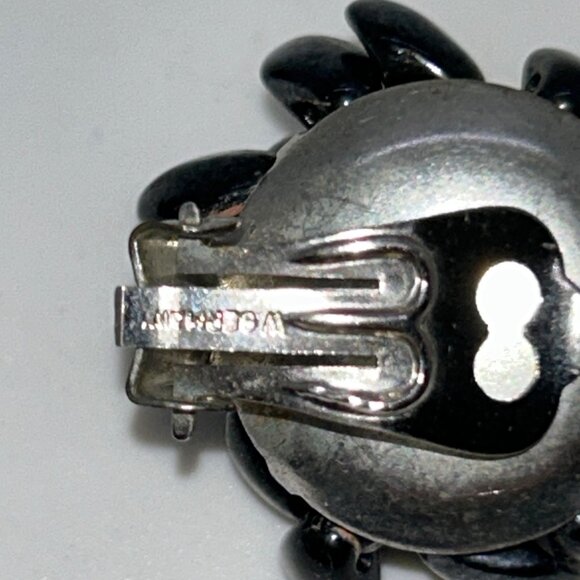 Vintage West Germany Blue & Black Easter Egg Bead Necklace Box Clasp Clip-On - Picture 16 of 16